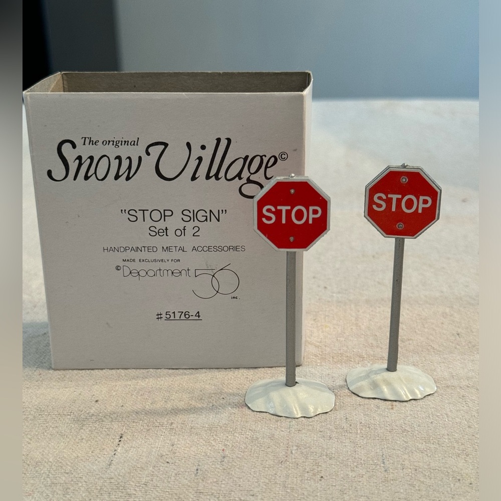 Department 56 Snow Village Stop Sign